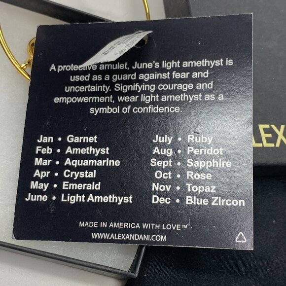 Alex and Ani Light Amethyst June Birthstone Charm Bracelet Yellow Gold Finish - Picture 5 of 5